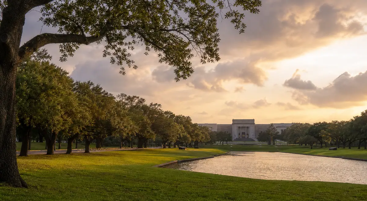 Photoreal editorial image for How to Plan a Houston Three-Day Weekend, inspired by Austin
