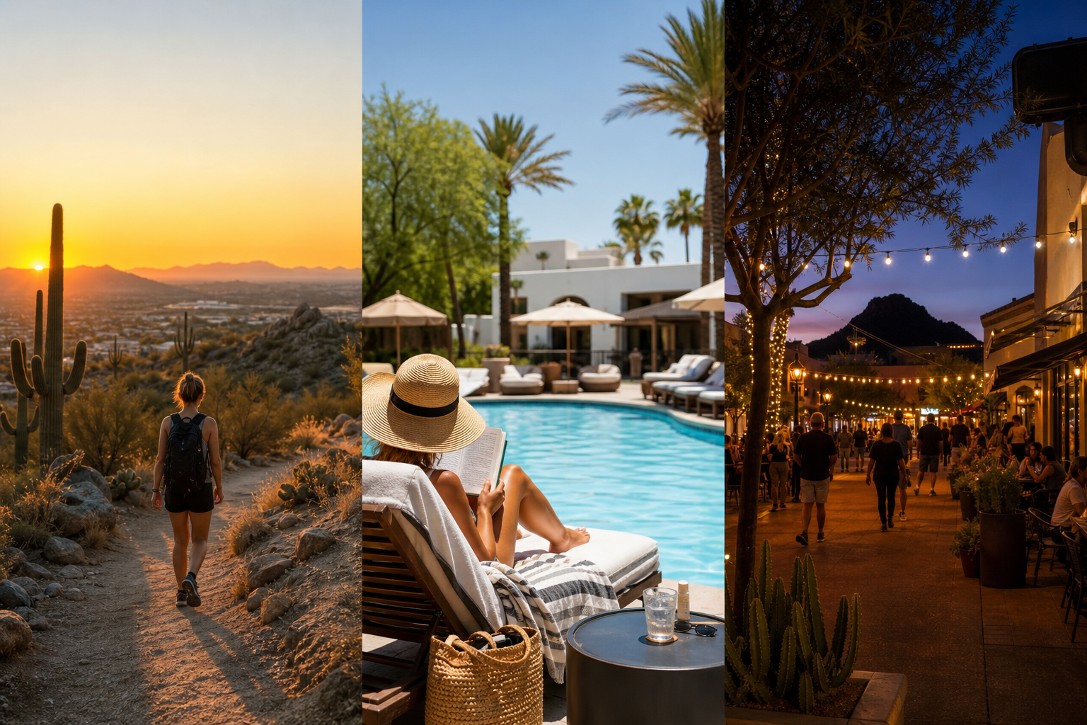 Photoreal editorial image for How to Plan Scottsdale Without Turning It Into a Pool-and-Rideshare Loop, inspired by Scottsdale