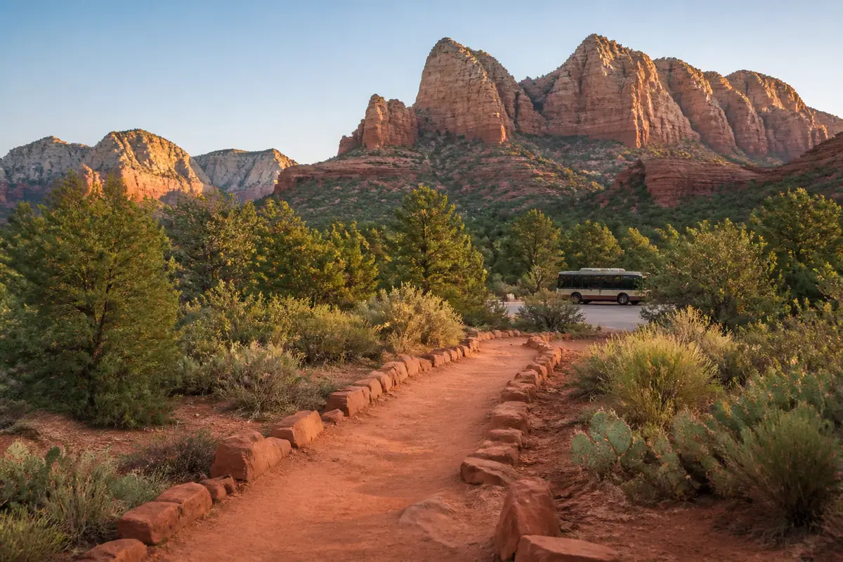Photoreal editorial image for How to Plan Sedona Without Turning It Into a Parking Lot