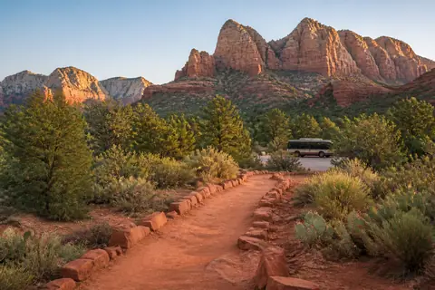 Photoreal editorial image for How to Plan Sedona Without Turning It Into a Parking Lot
