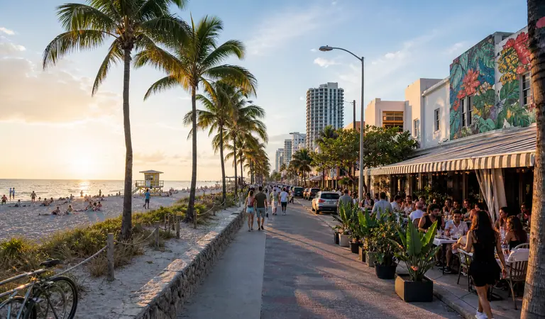 Photoreal editorial image for Should Your Miami Trip Stay Beach-Led or Neighborhood-Led?, inspired by Miami