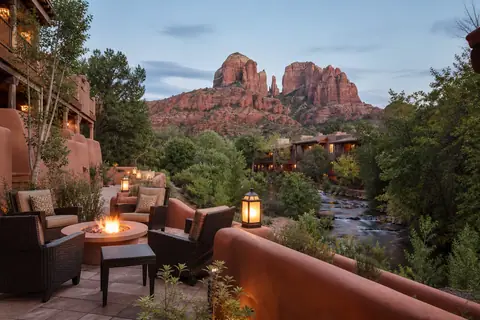 Photoreal editorial image for Where to Stay in Sedona: Uptown, West Sedona, or Village of Oak Creek?