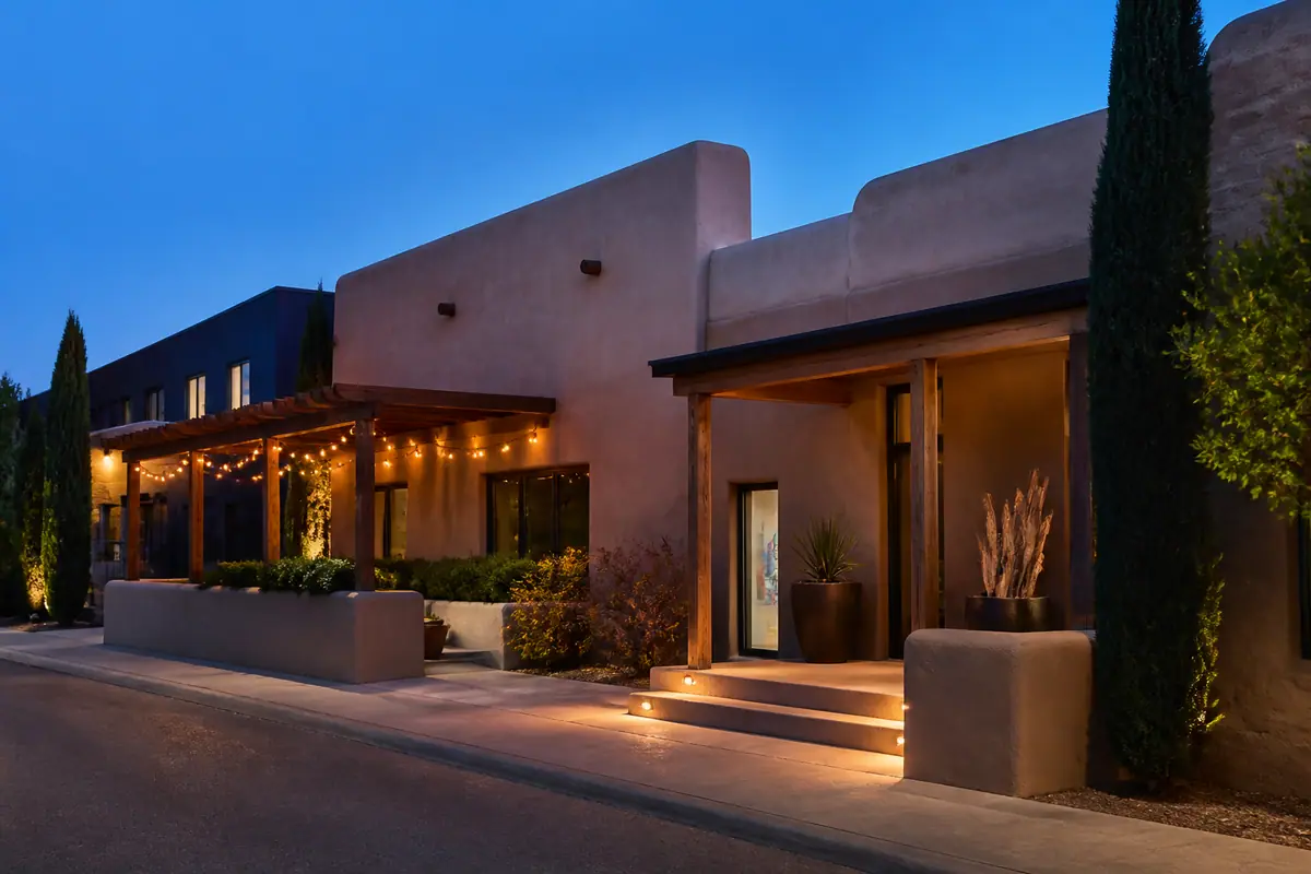 Photoreal travel-editorial view of ARRIVE Albuquerque in Albuquerque, New Mexico