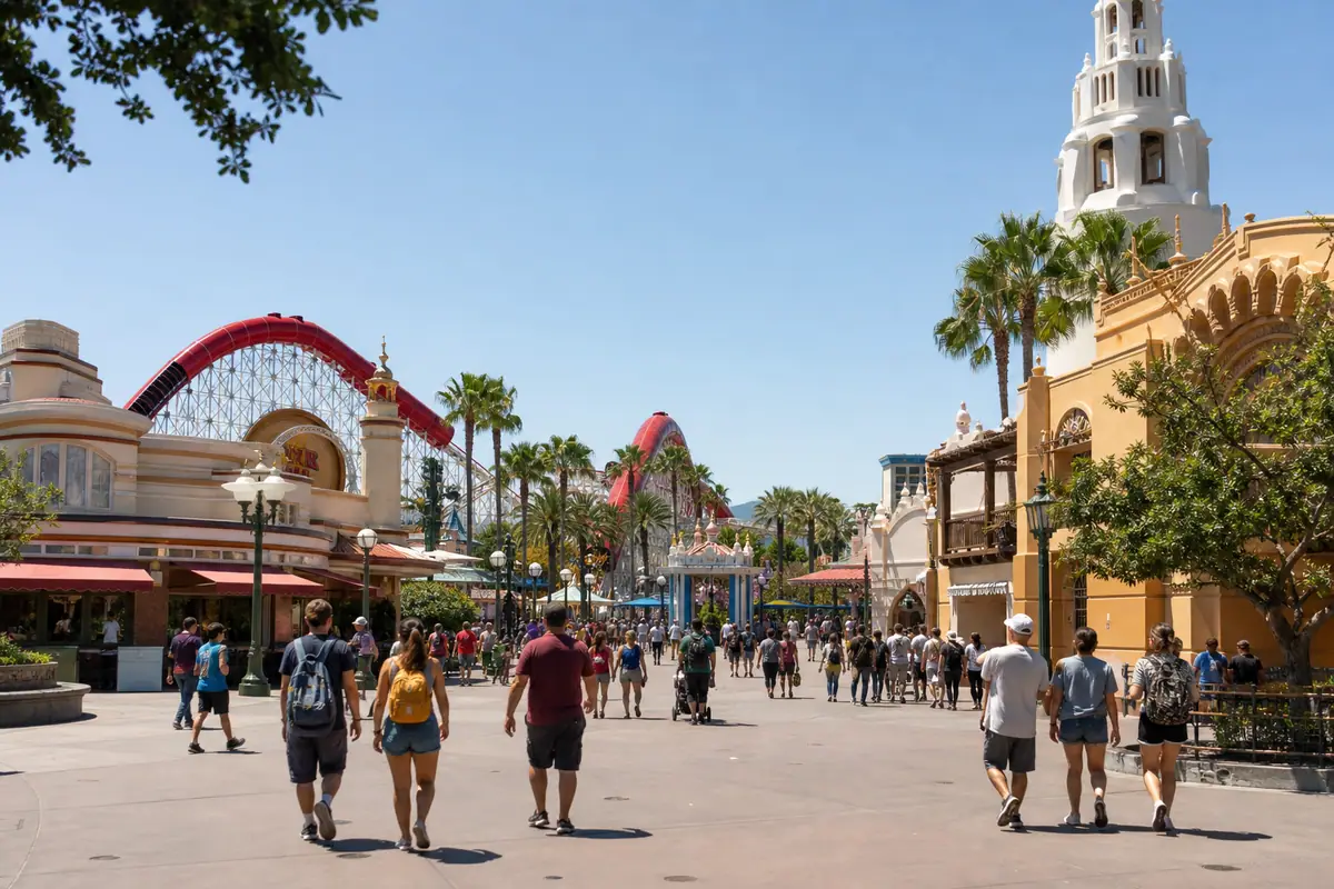 Photoreal Disney California Adventure Park scene representing a top Anaheim attraction