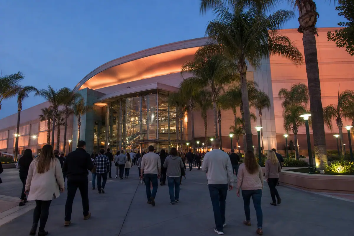 Photoreal Honda Center scene representing a top Anaheim attraction