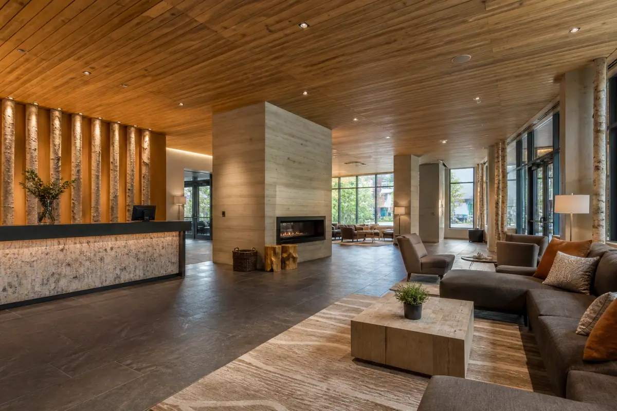 Photoreal travel-editorial view of The Wildbirch Hotel in Anchorage, Alaska