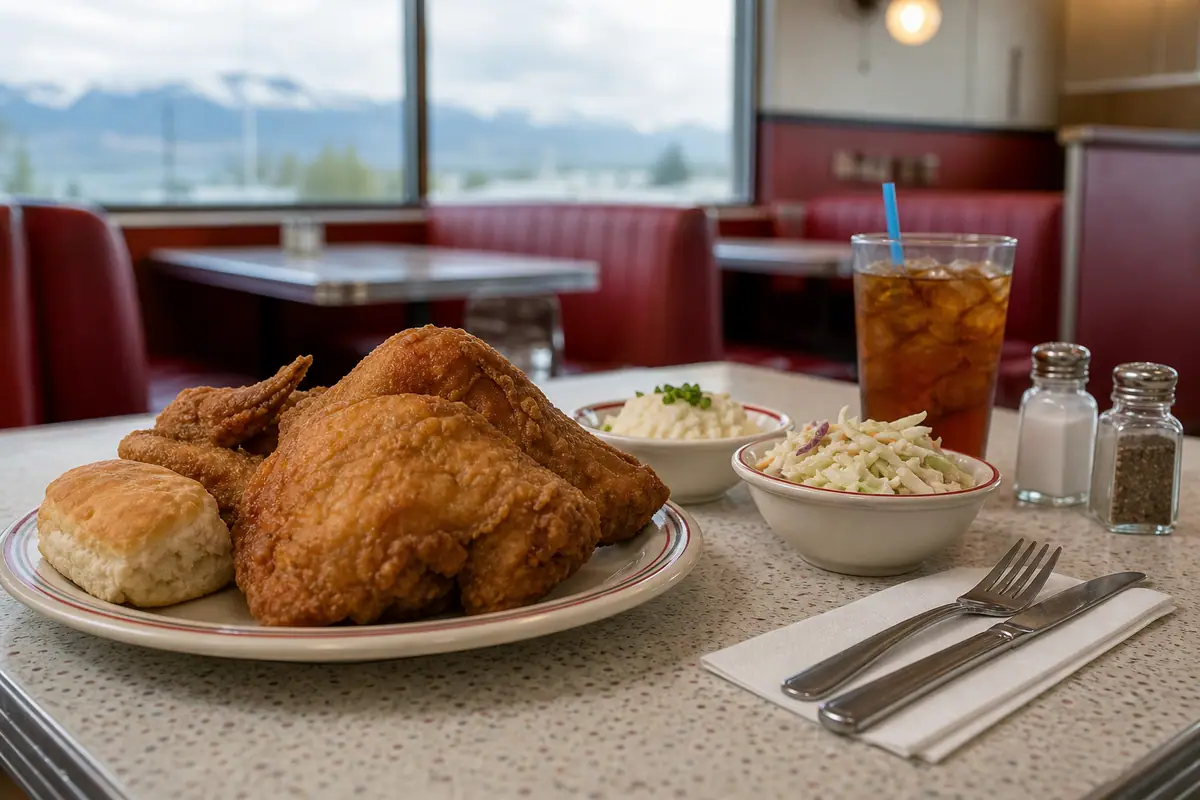 Photoreal travel-editorial view of Lucky Wishbone in Anchorage, Alaska
