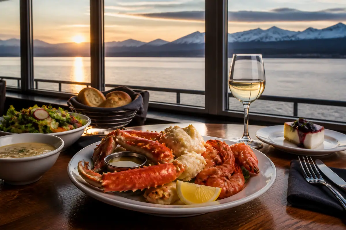 Photoreal travel-editorial view of Simon & Seaforts in Anchorage, Alaska