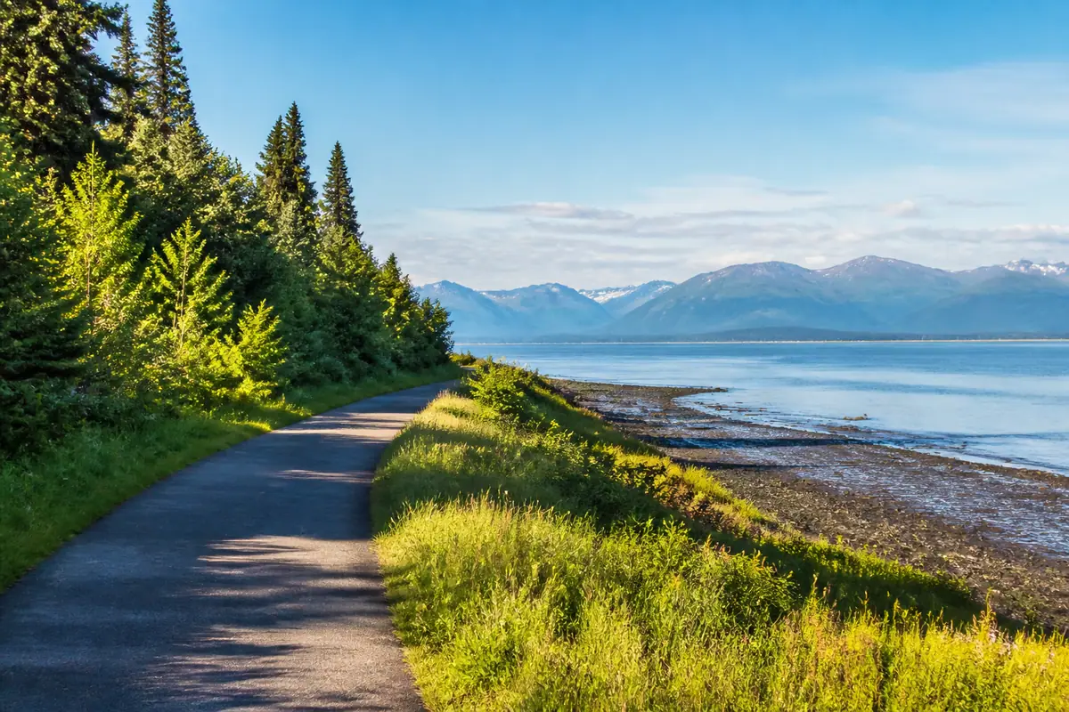 Photoreal travel-editorial view of Anchorage Museum in Anchorage, Alaska