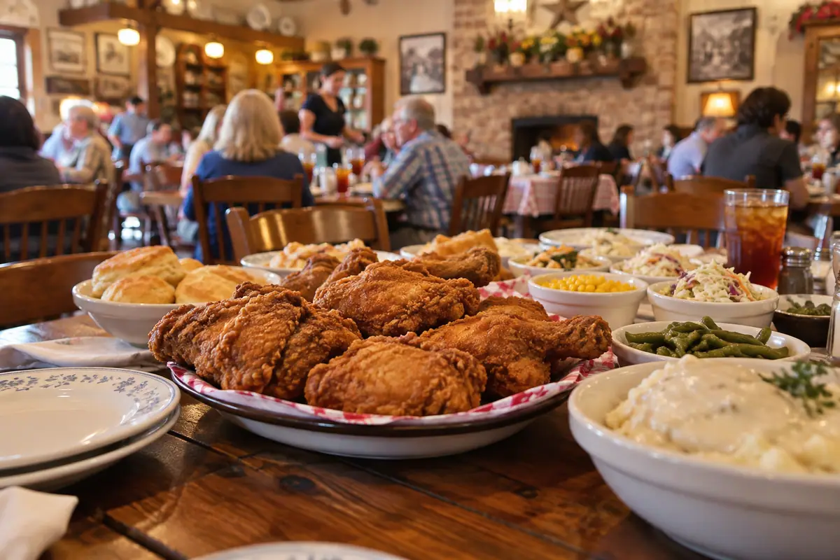 Photoreal travel-editorial view of Babe's Chicken Dinner House in Arlington, Texas