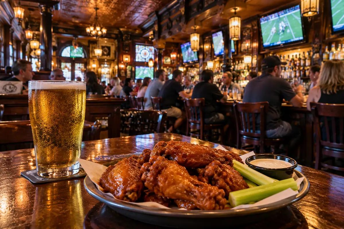 Photoreal travel-editorial view of J. Gilligan's Bar & Grill in Arlington, Texas