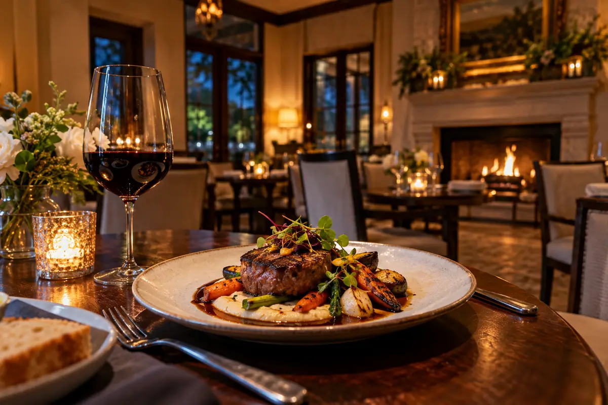 Photoreal travel-editorial view of Restaurant 506 in Arlington, Texas