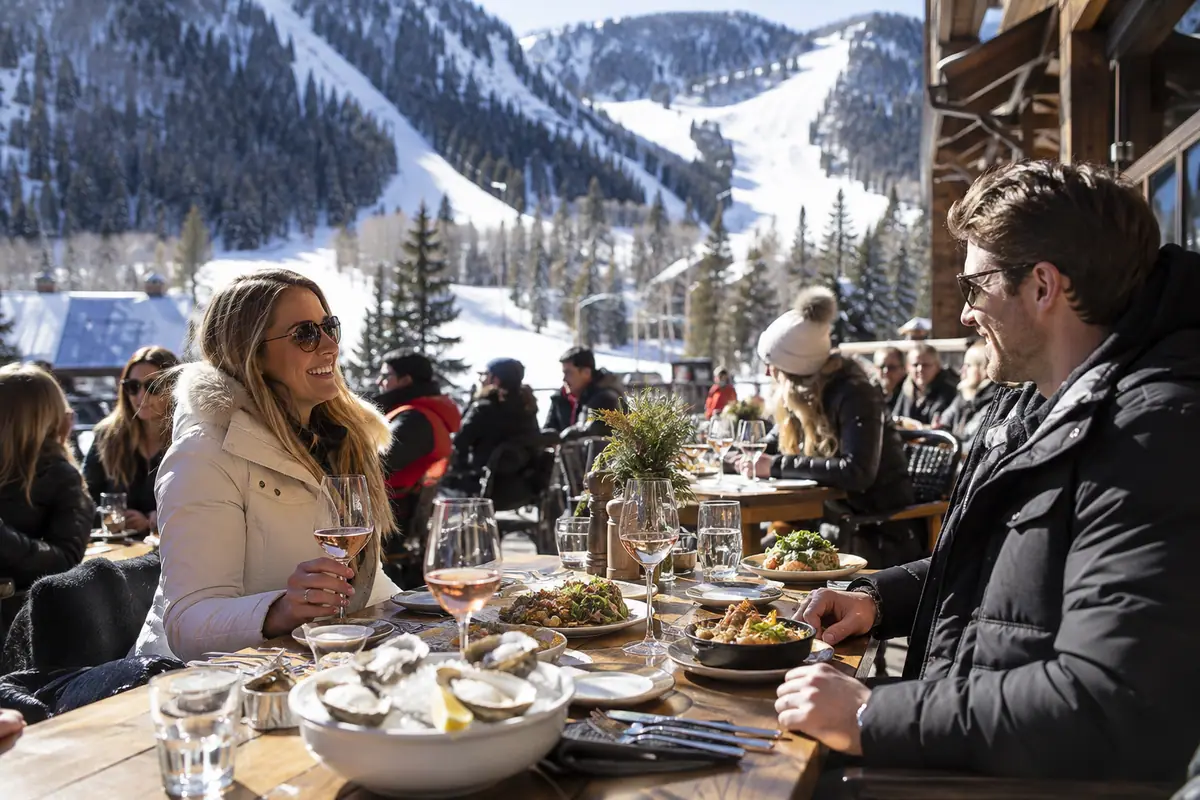 Travel-editorial view of Ajax Tavern in Aspen, Colorado