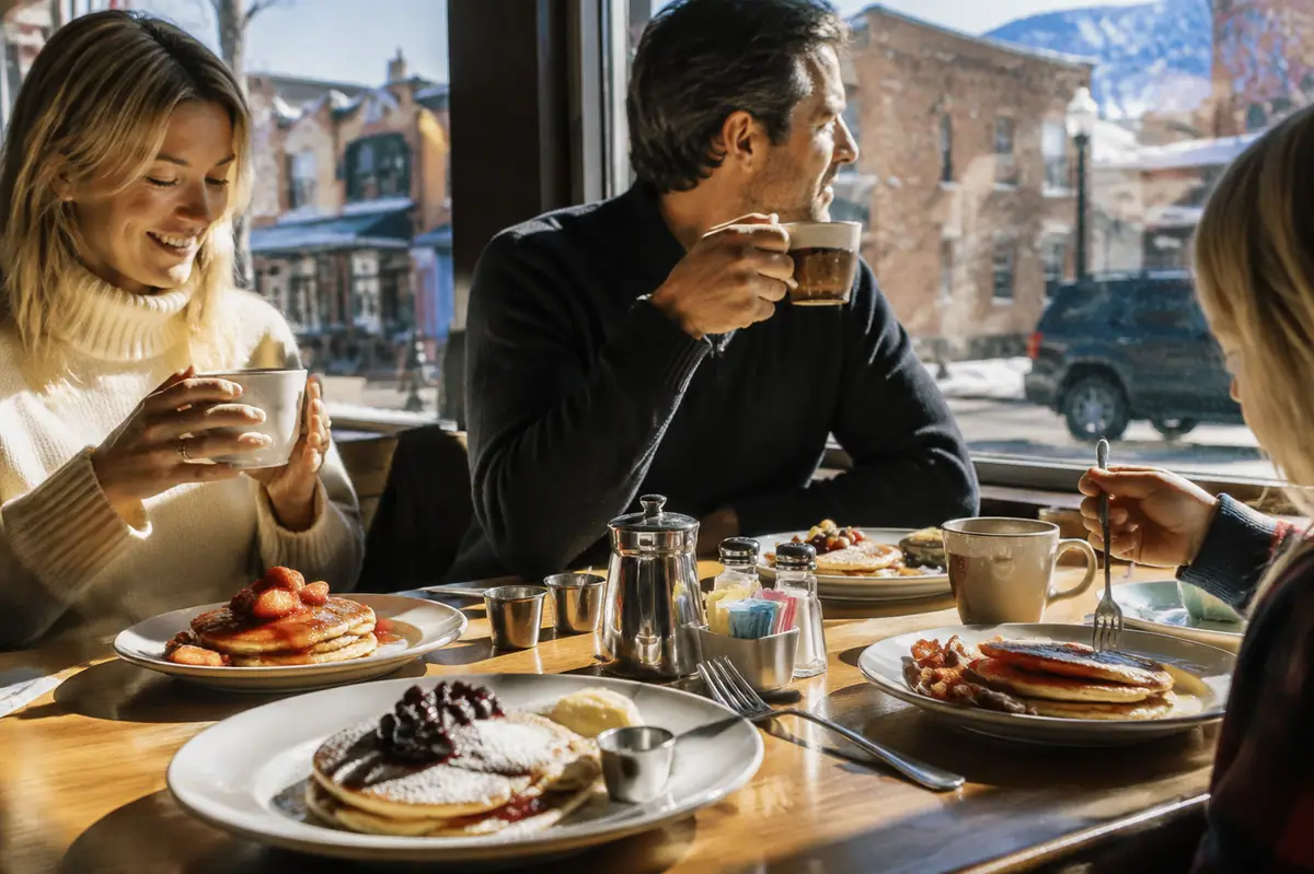 Travel-editorial view of Poppycock's in Aspen, Colorado