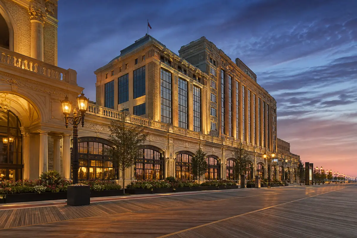 Photoreal travel-editorial view of Hard Rock Hotel & Casino Atlantic City in Atlantic City