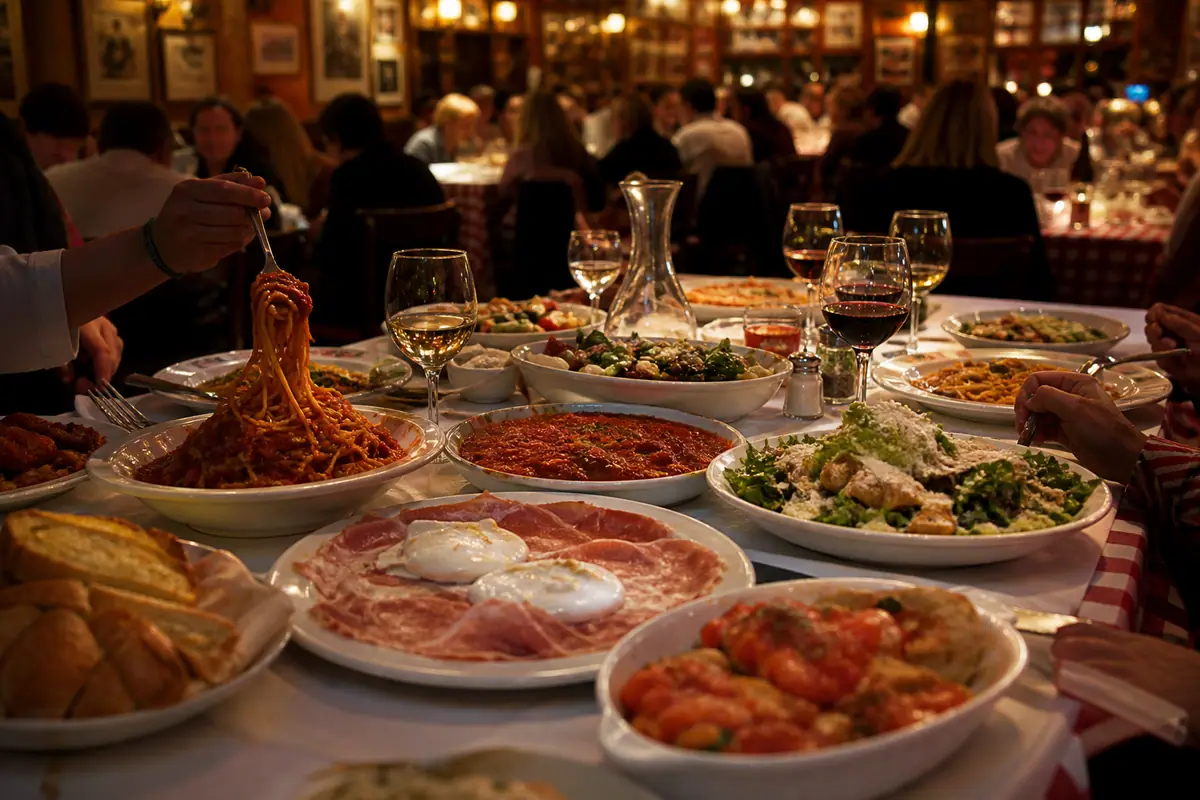 Photoreal travel-editorial view of Carmine’s Italian Restaurant in Atlantic City