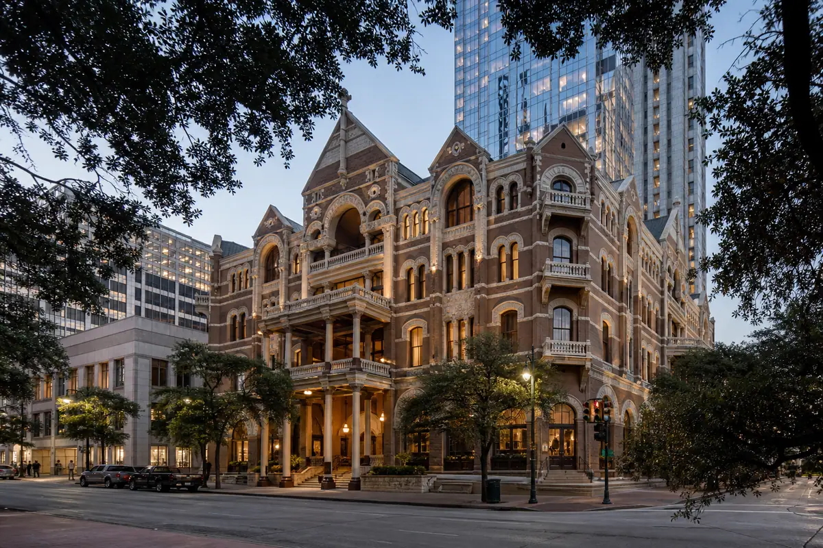 Photoreal exterior of The Driskill in Austin