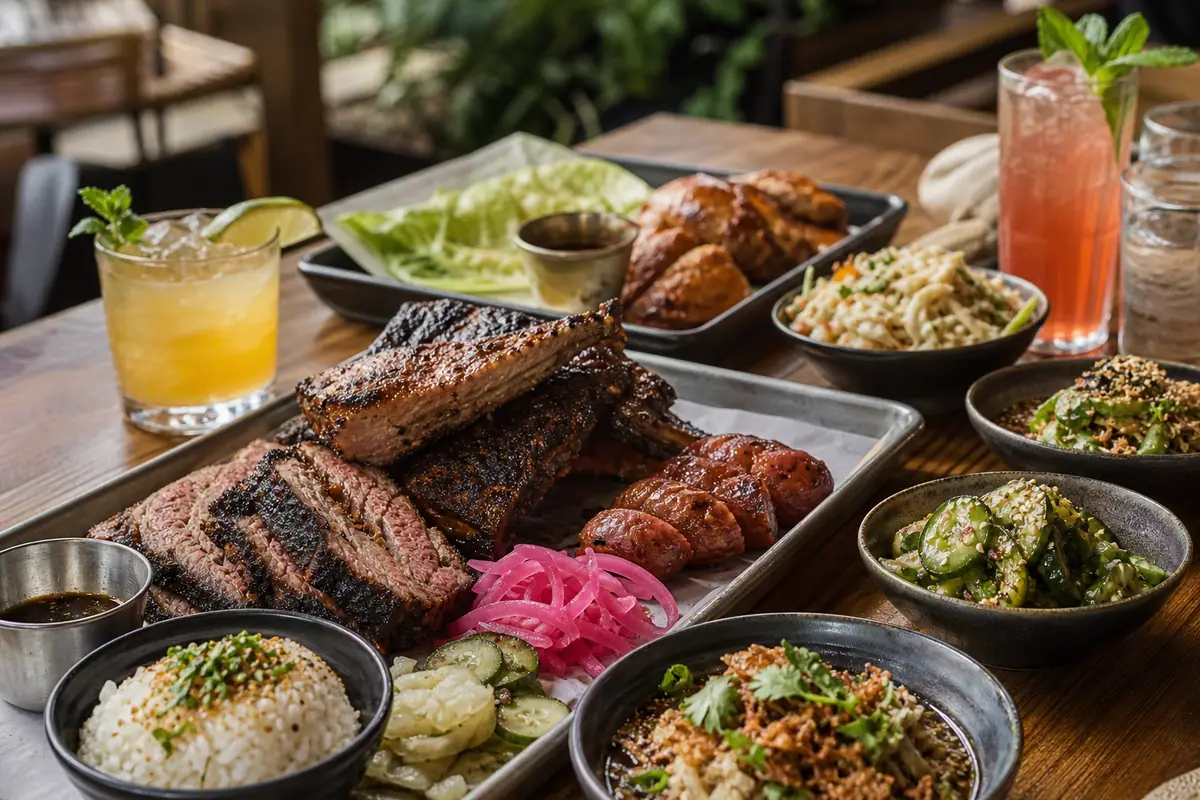 Photoreal dining or food scene representing Loro in Austin