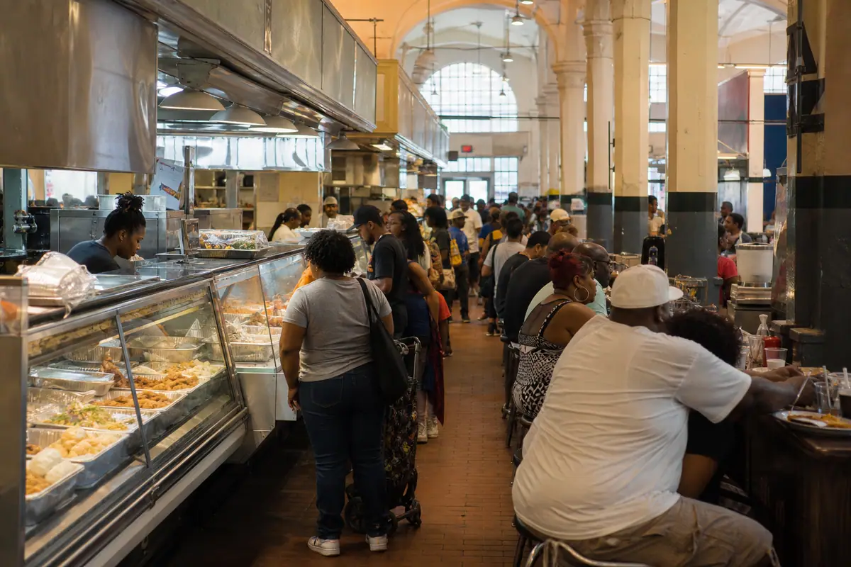 Photoreal view of Lexington Market in Baltimore