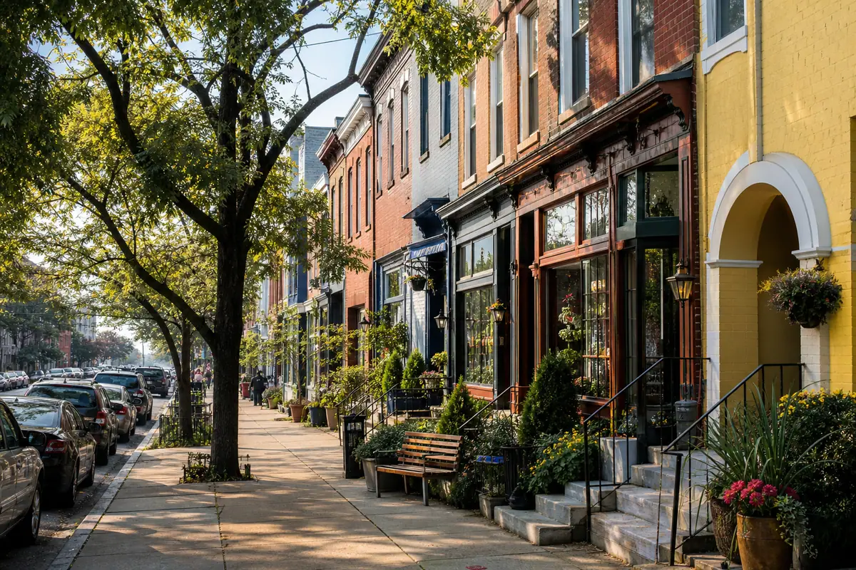 Photoreal view of Hampden and The Avenue in Baltimore