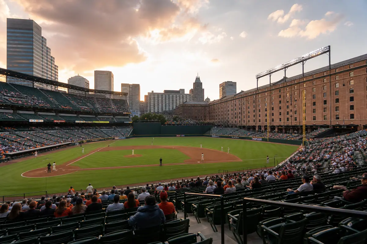 Photoreal view of Oriole Park at Camden Yards in Baltimore