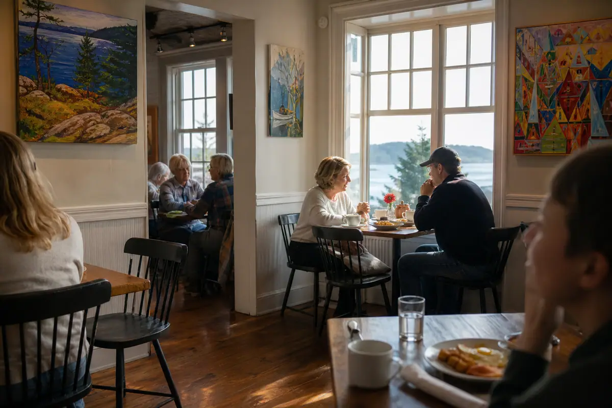 Photoreal view of Café This Way in Bar Harbor, Maine