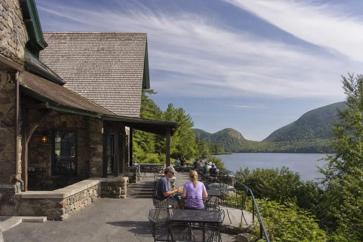 Photoreal view of Jordan Pond House in Bar Harbor, Maine