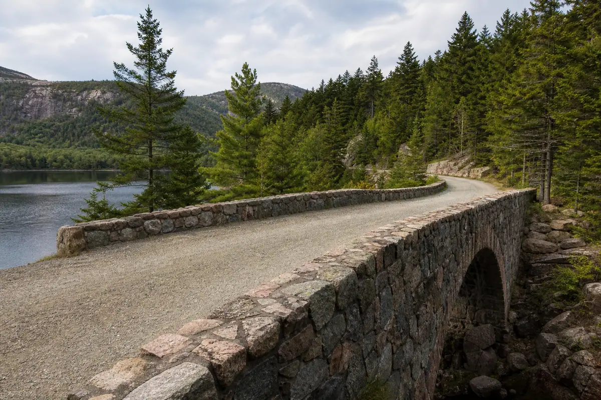 Photoreal view of Carriage Roads by bicycle in Bar Harbor, Maine