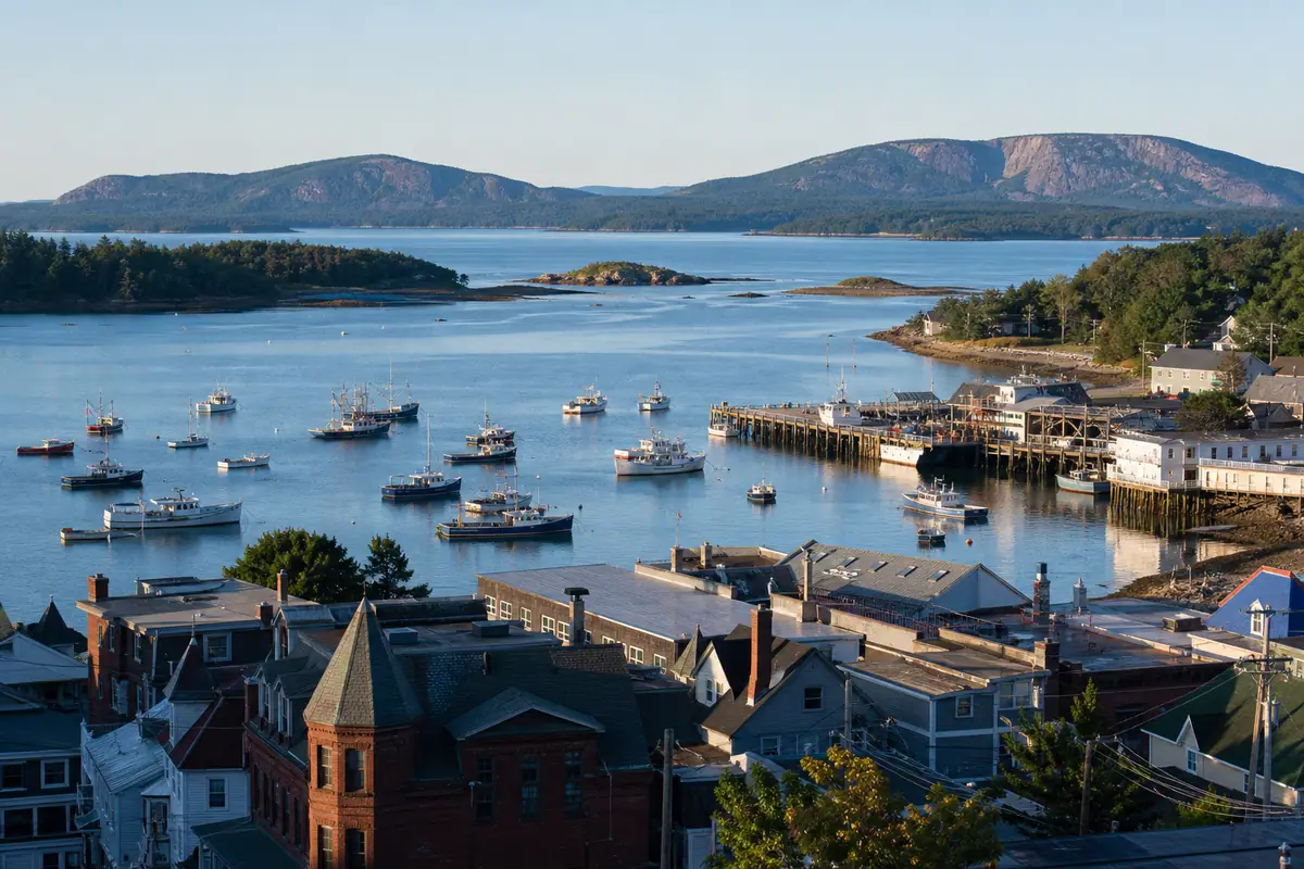 Photoreal view of Jordan Pond and the Jordan Pond Path in Bar Harbor, Maine