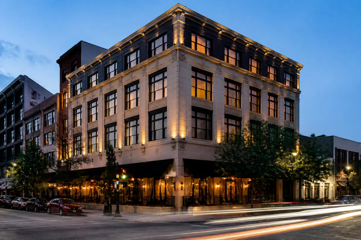 Photoreal editorial view of Hotel 43 in Boise
