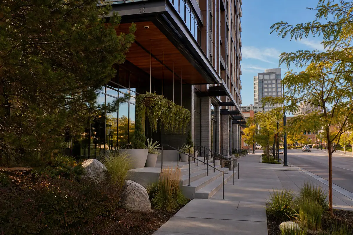 Photoreal editorial view of The Grove Hotel in Boise
