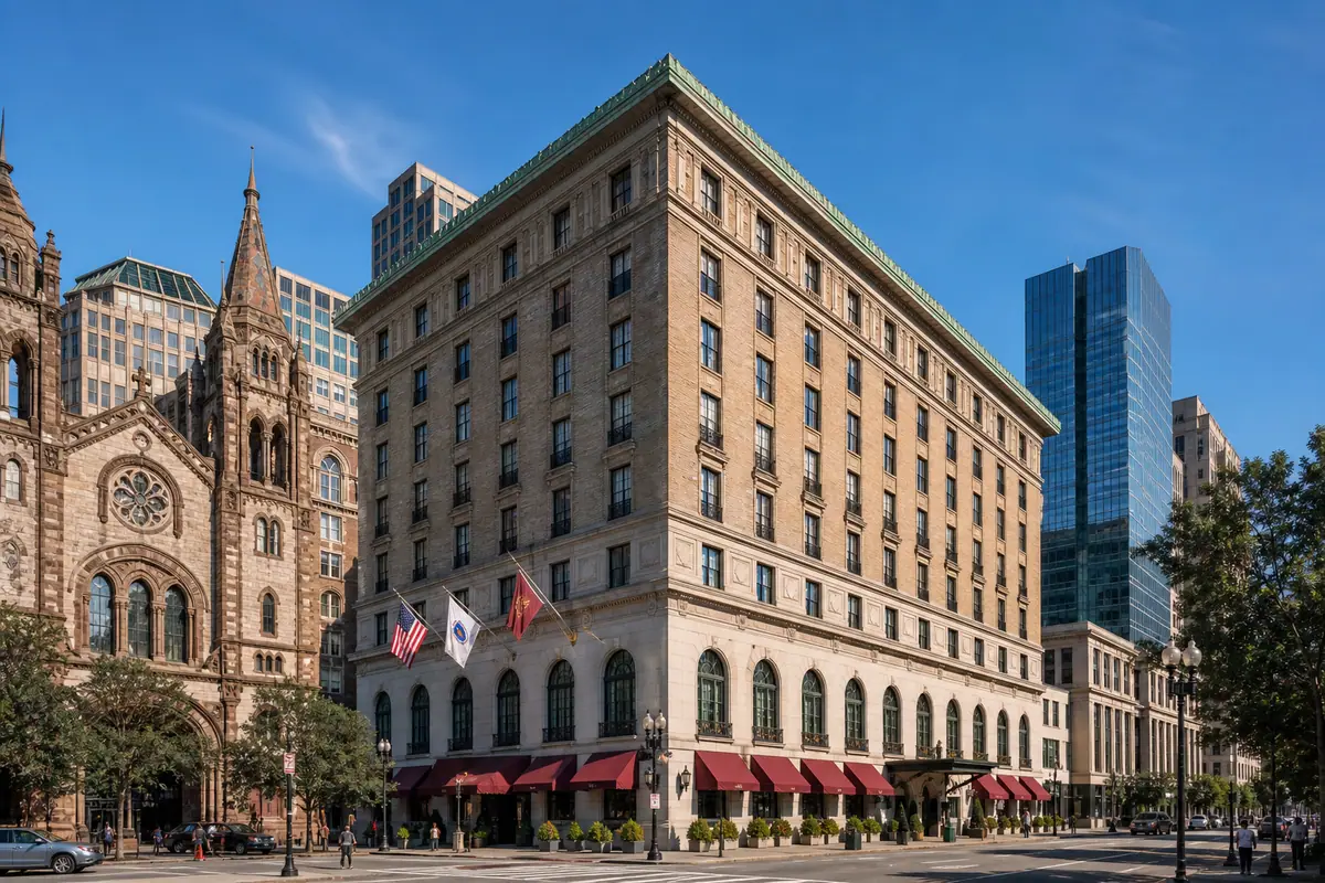 Photoreal exterior of The Lenox Hotel in Boston