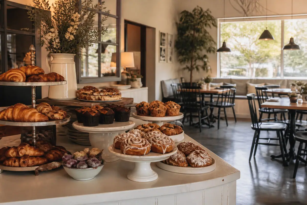 Photoreal travel-editorial view of Sugar Leaf Bakery Cafe in Branson, Missouri