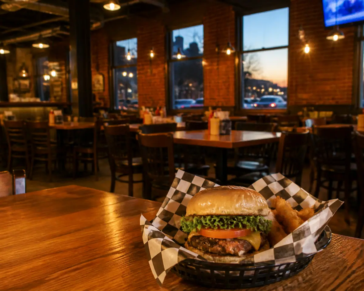Photoreal dining scene at Mister Sizzle's in Buffalo
