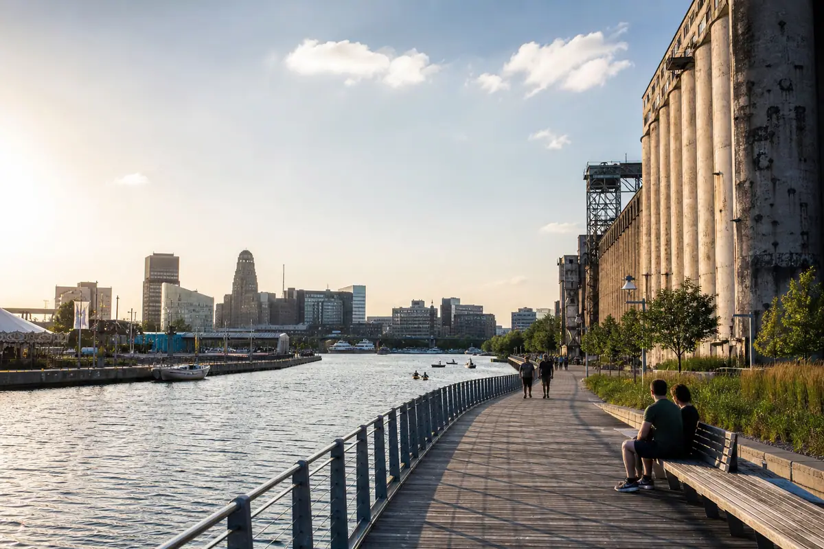 Photoreal view of Canalside and Buffalo Waterfront in Buffalo, New York