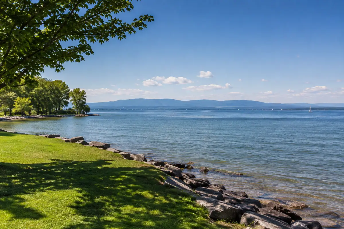 Travel-editorial view of Oakledge Park in Burlington, Vermont