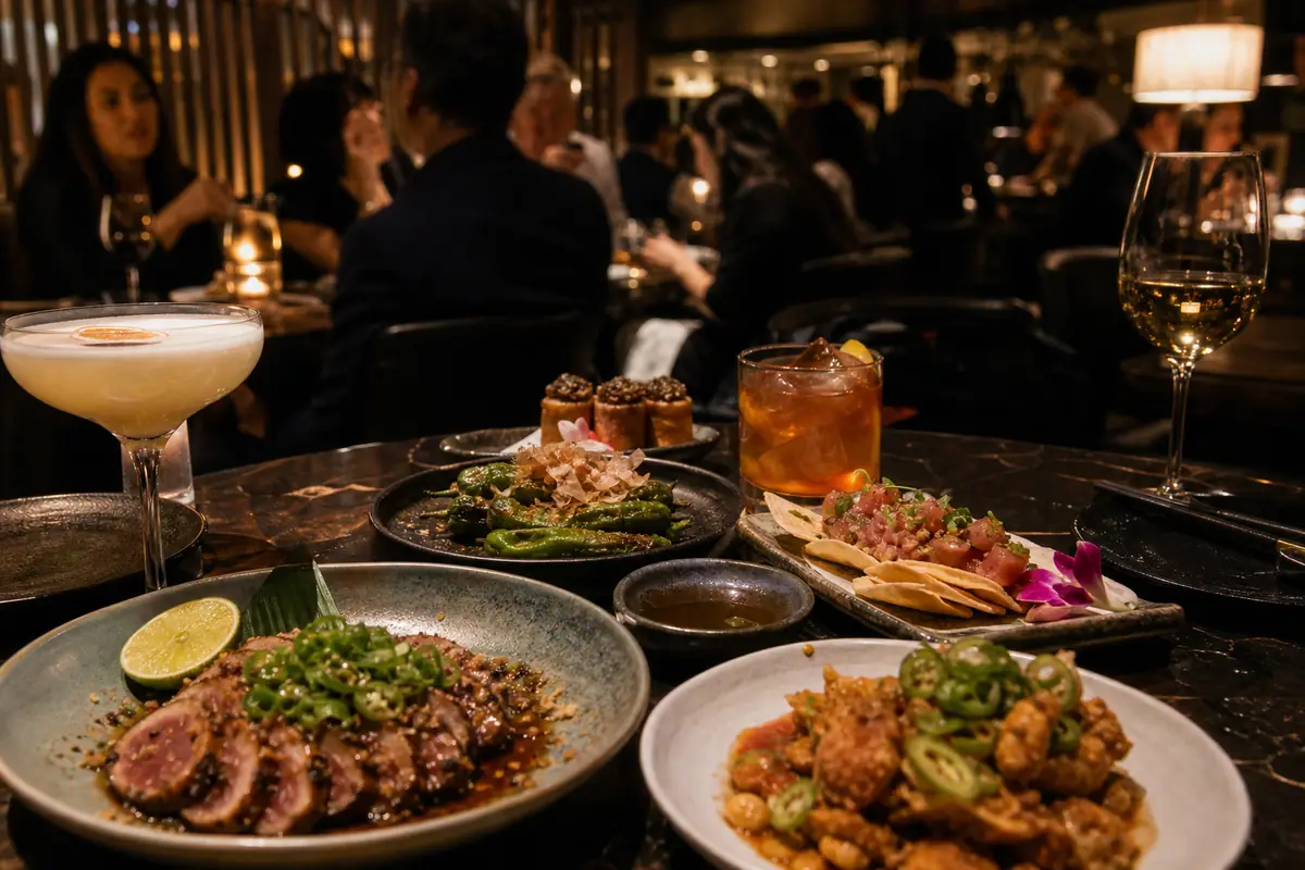 Photoreal Sunda New Asian dining scene in Chicago