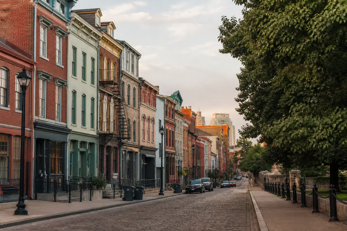 Photoreal view of Over-the-Rhine and Washington Park Walk in Cincinnati