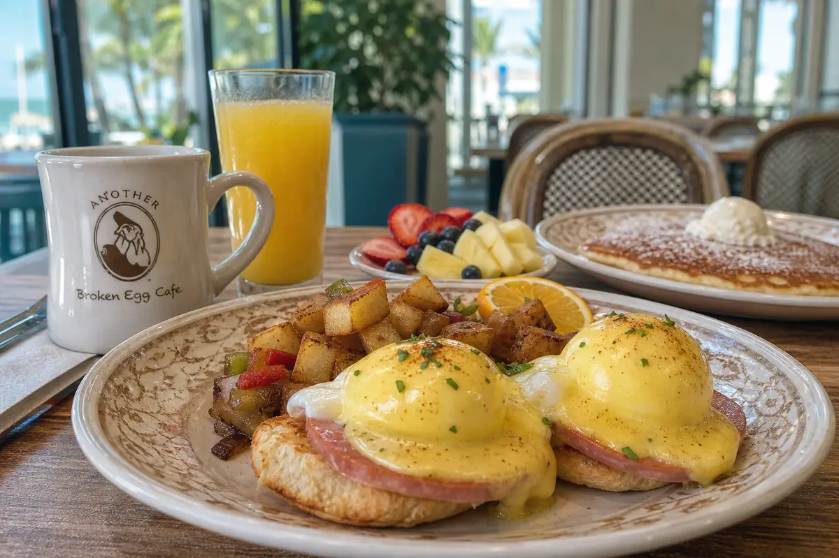 Photoreal brunch spread representing Another Broken Egg Cafe in Clearwater