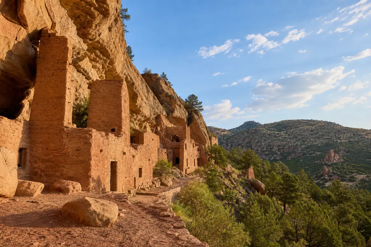 Photoreal view of Manitou Cliff Dwellings in Colorado Springs