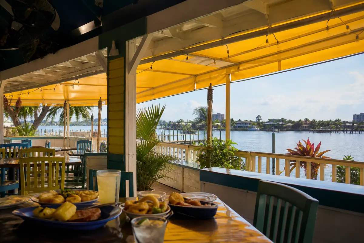 Photoreal travel-editorial view of Aunt Catfish's On the River in Daytona Beach, Florida