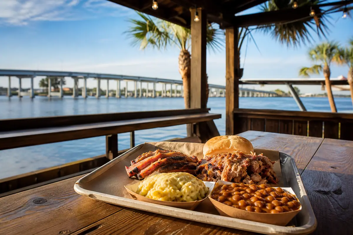 Photoreal travel-editorial view of Hog Heaven Bar-B-Q in Daytona Beach, Florida