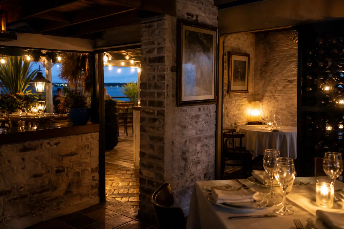 Photoreal travel-editorial view of The Cellar Restaurant in Daytona Beach, Florida