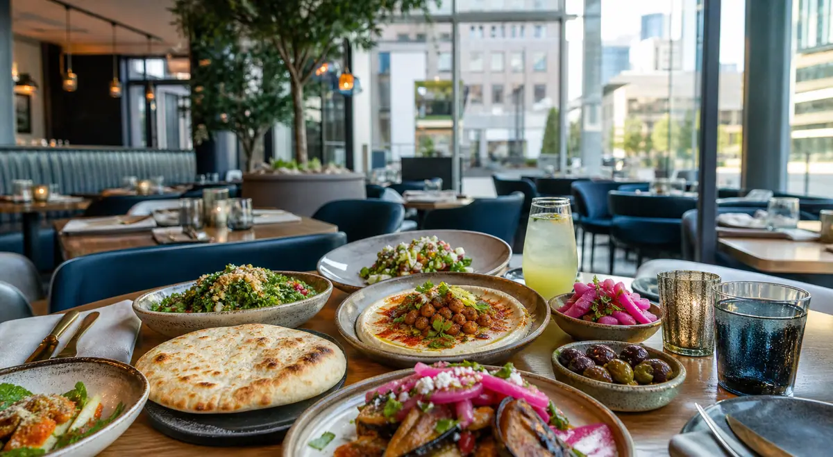 Photoreal dining scene representing Safta in Denver