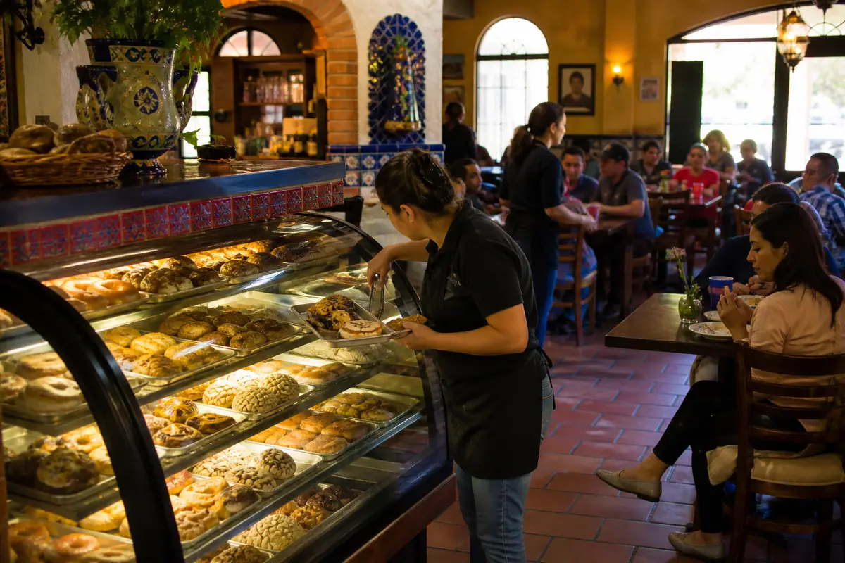Photoreal editorial view of Esperanza's Restaurant & Bakery in Fort Worth, Texas