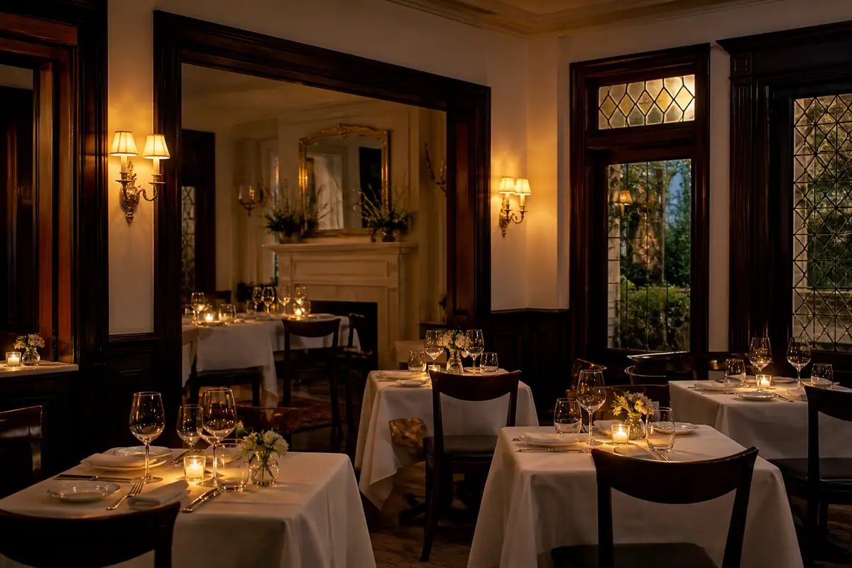 Photoreal editorial view of Saint-Emilion Restaurant in Fort Worth, Texas