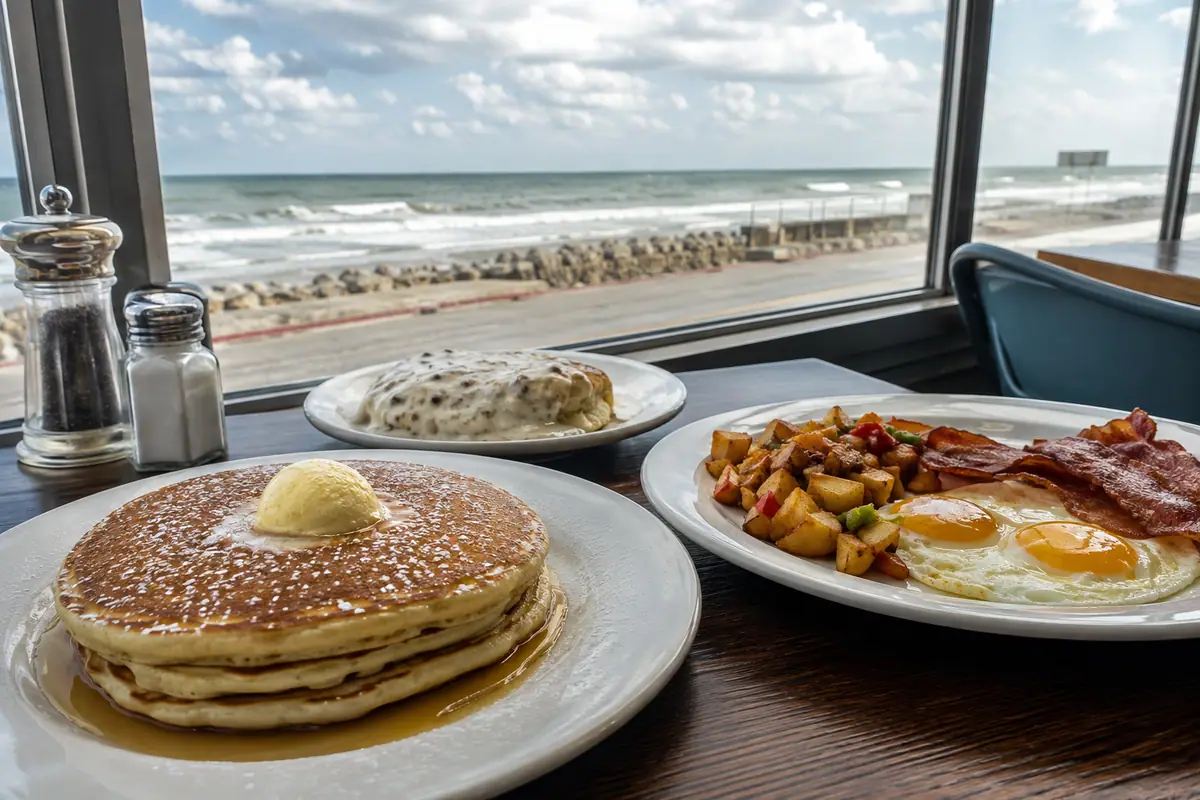Photoreal travel-editorial view of Original Mexican Cafe in Galveston, Texas