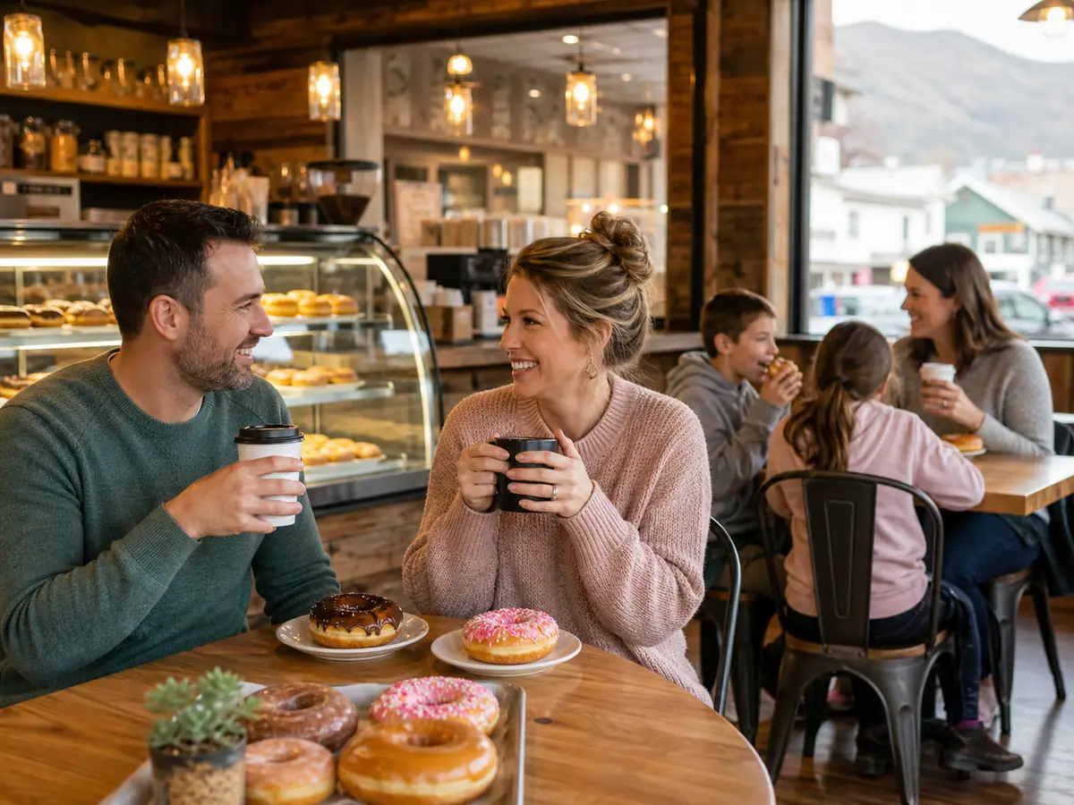 Photoreal dining or food scene representing Mad Dog's Creamery & Donuts in Gatlinburg