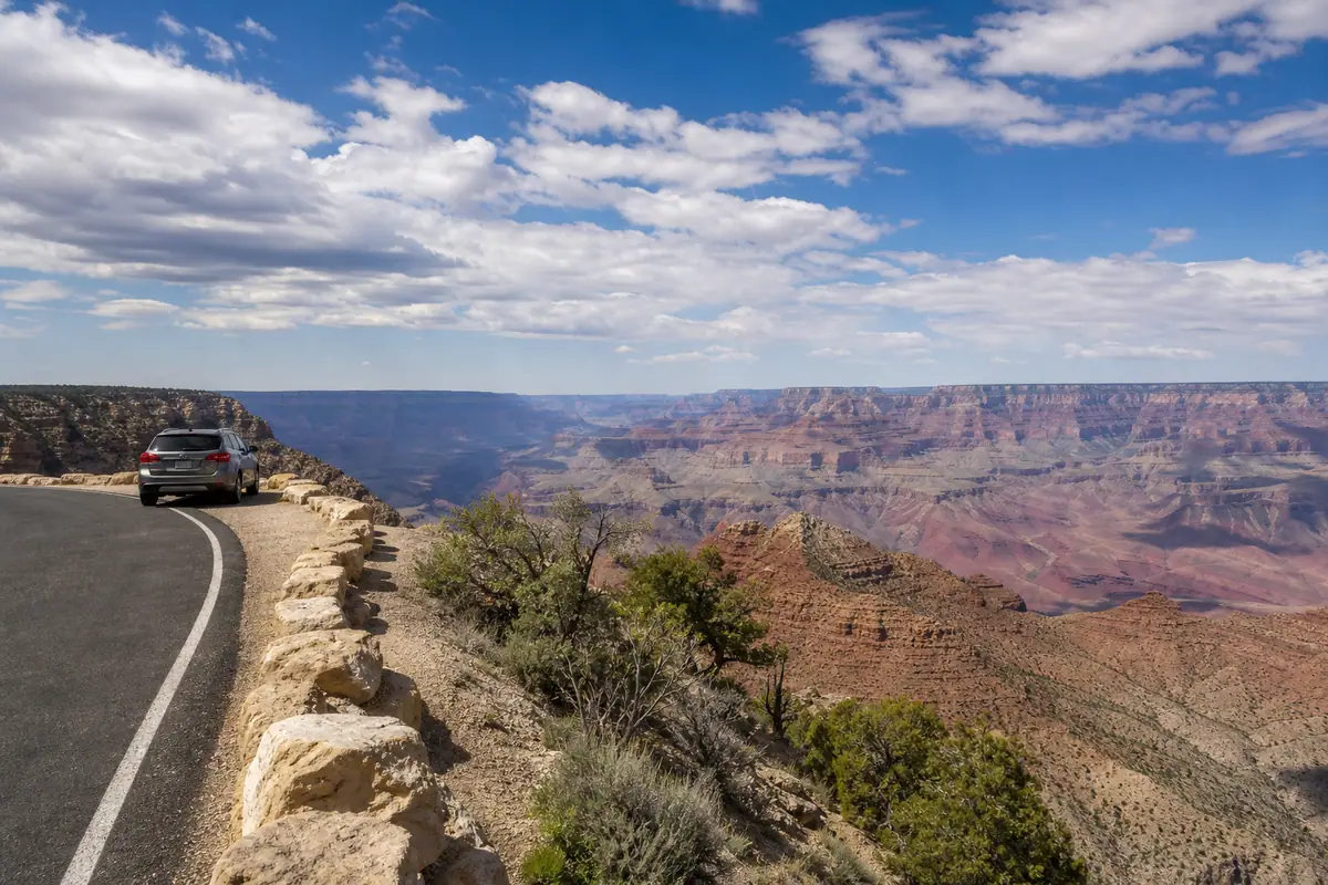Photoreal Grand Canyon Desert View Drive scenic pullout scene