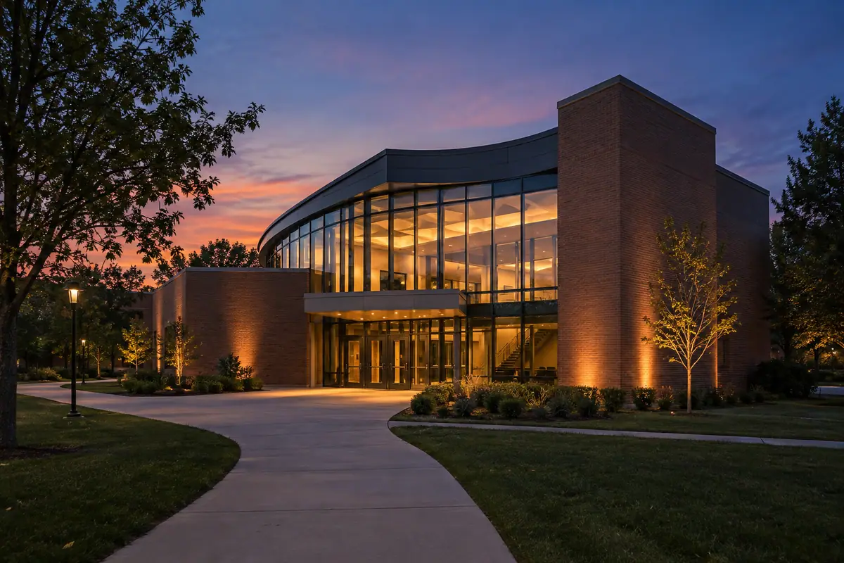 Photorealistic view of Aquinas College Wege Theatre in Grand Rapids
